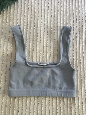 Zara Baby Blue Square Neck Bralette/crop top